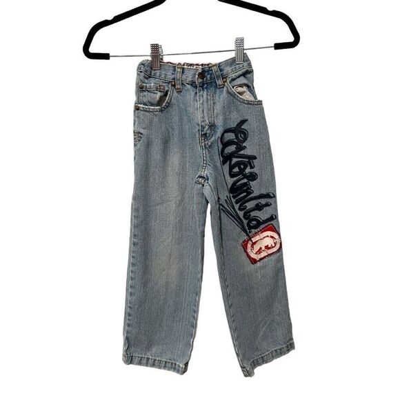 Ecko Unltd. unlimited Old School Wide Leg Printed Logo Jeans Children's Size 5 - Picture 1 of 10